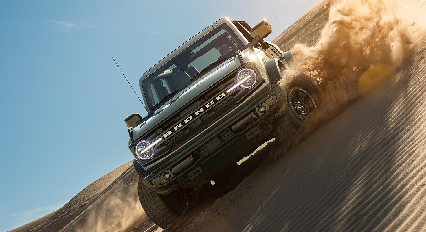 2021 Ford Bronco driving in the desert