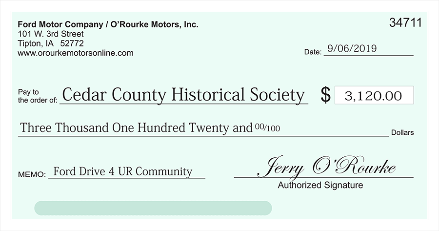 Check to Cedar Country Historical Society