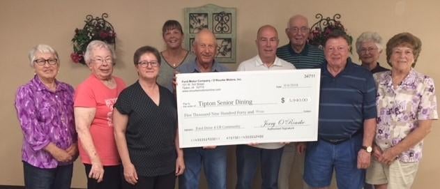 Tipton Senior Living accepting check 